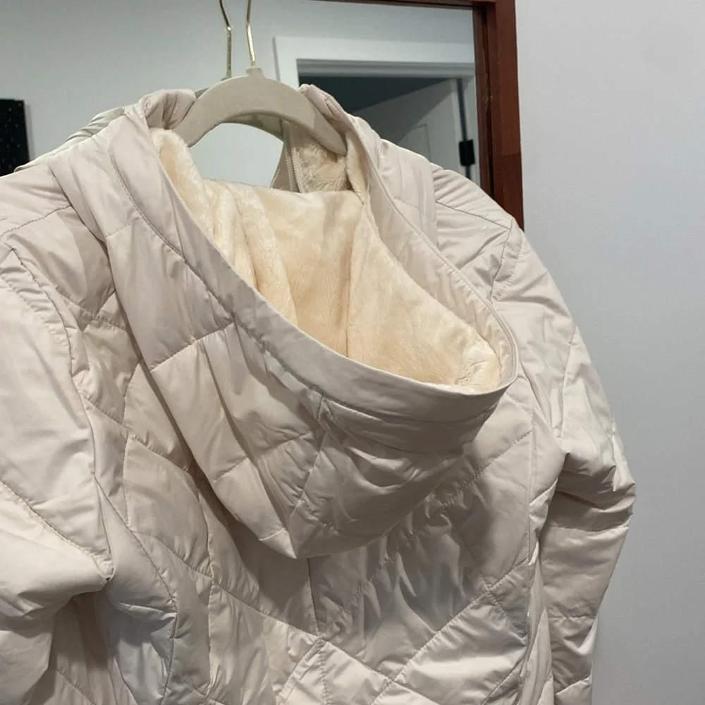 Columbia Omni-Heat White Long Hooded Winter Coat - Picture 5 of 5